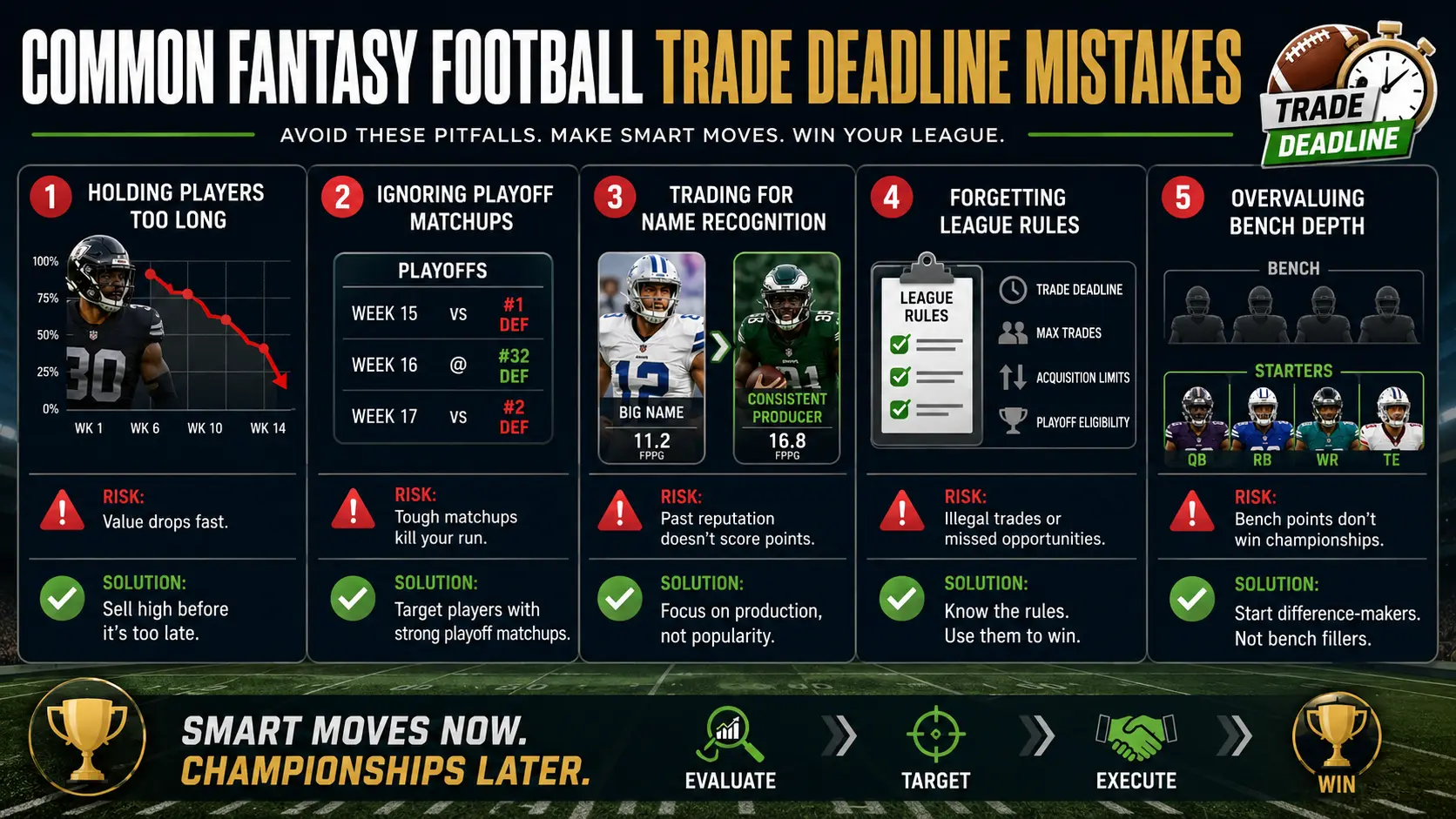 Common Fantasy Football Trade Deadline Mistakes